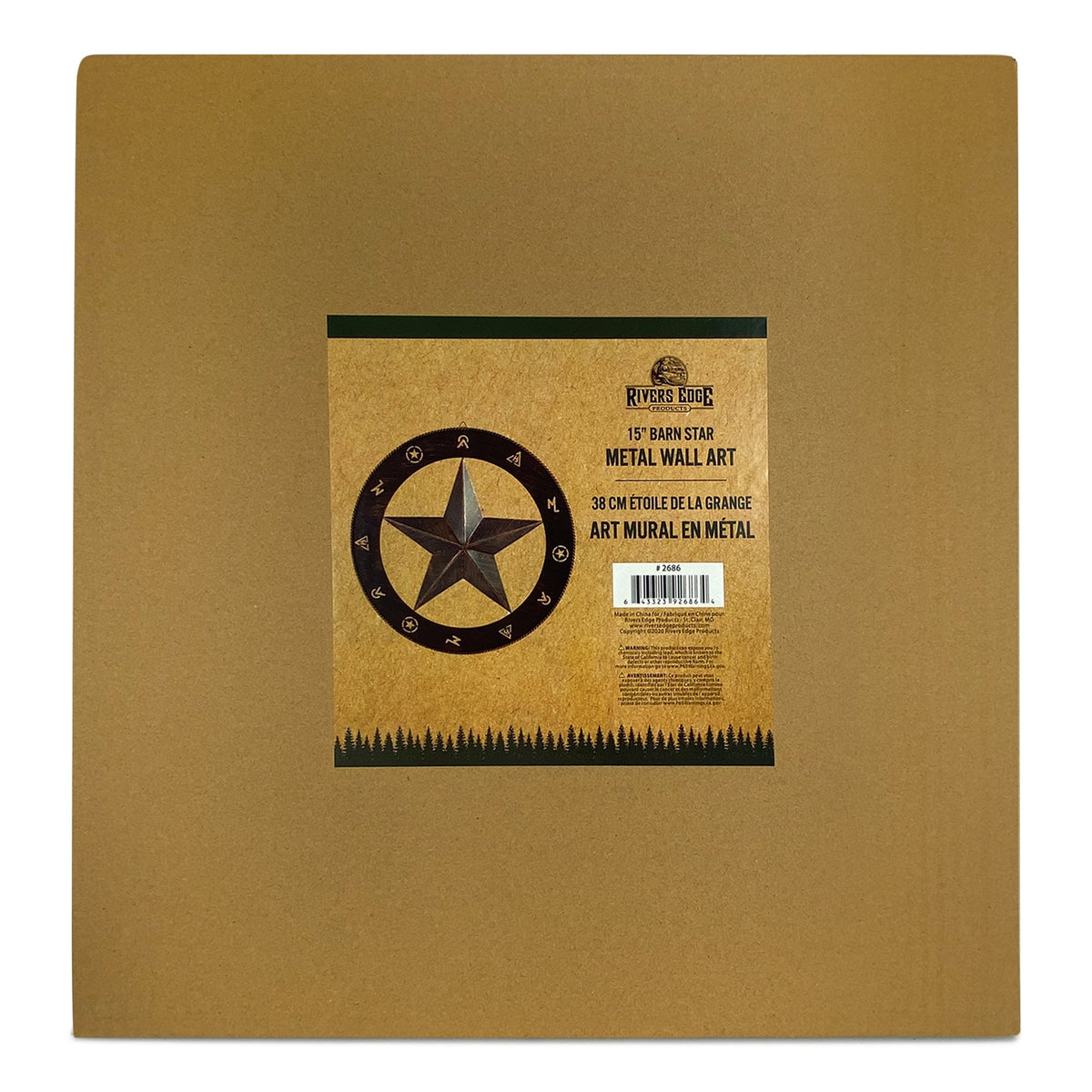 Rustic Metal Wall Art 15in-Barn Star