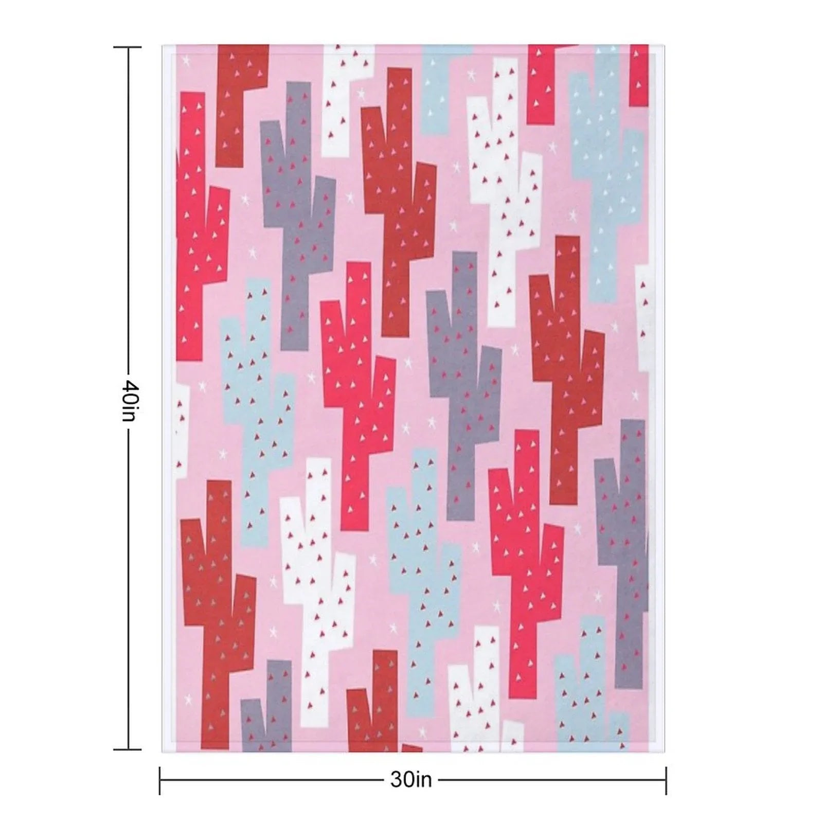 Sweet Cactus Pattern Throw Blanket