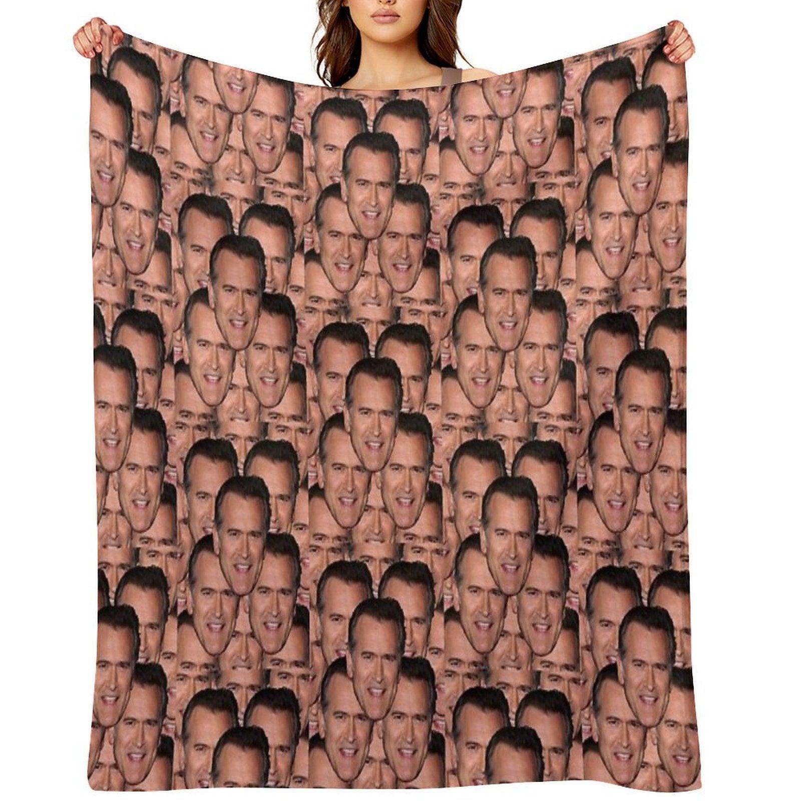Bruce Campbell Evil Dead Head Shot Throw Blanket