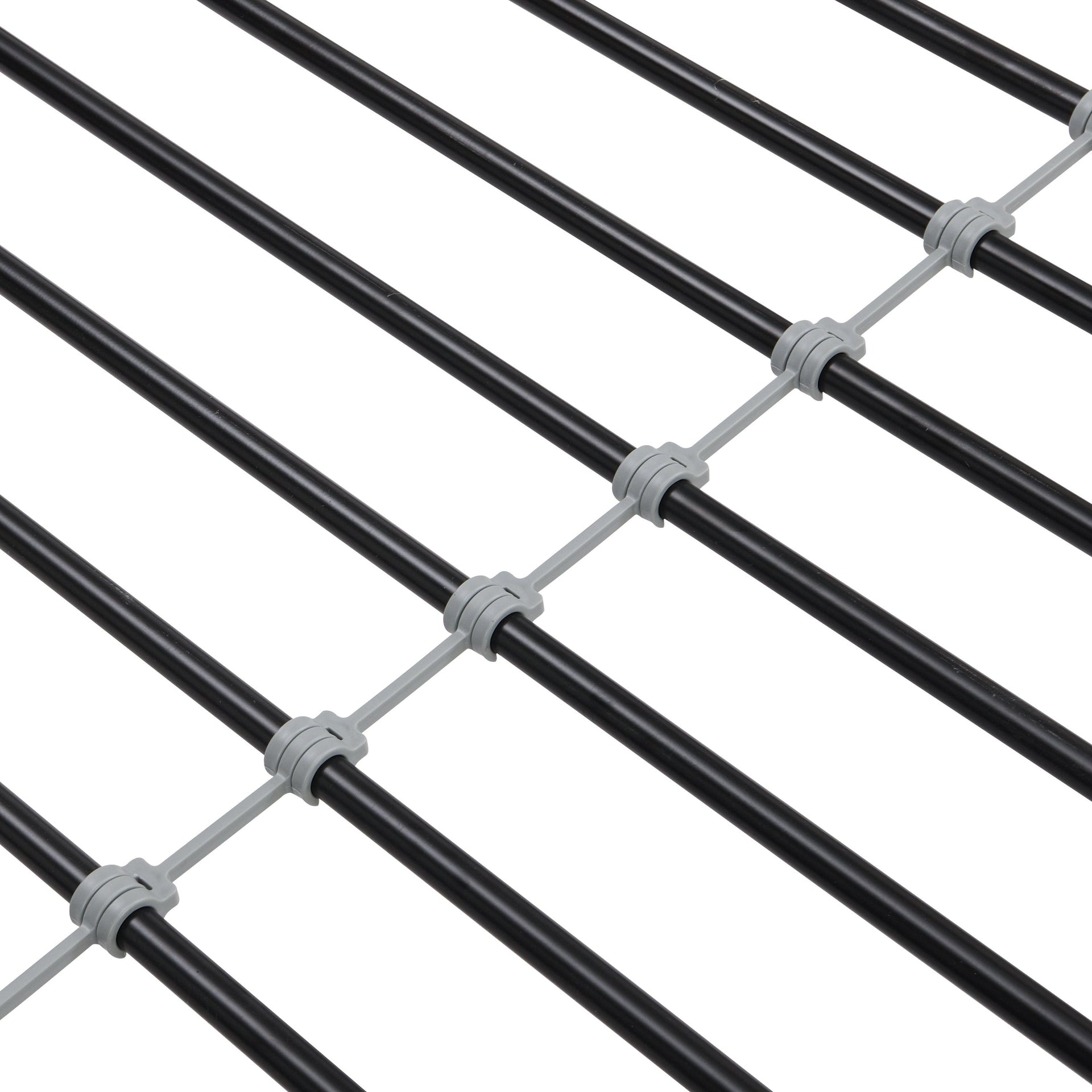 Double decker bed, size above twin bed, with 2 ladders and full-length guardrail, metal, storage space, black