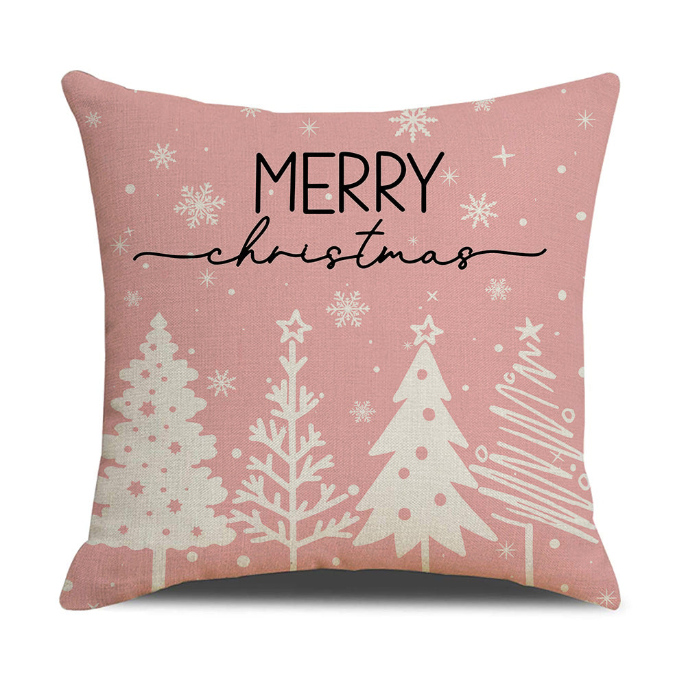 Pink Dog Christmas Snowman Pillow Cover Amazon Home Sofa Cushion Cover Holiday Pillow