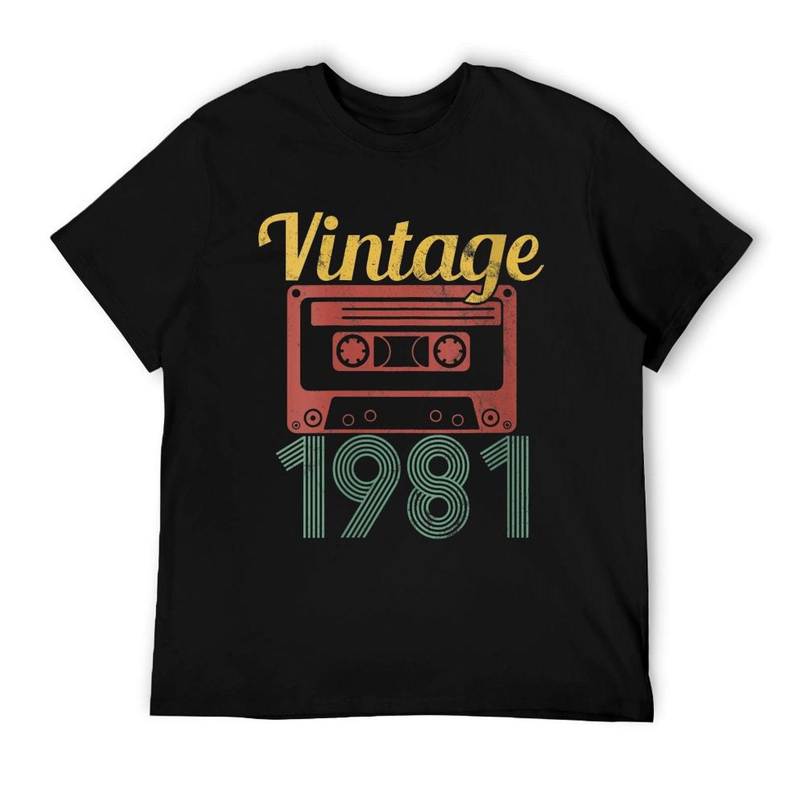 Womens 40th Birthday Gift Retro Cassette 40 Years Vintage 1981  Oversized Silhouette T-Shirt