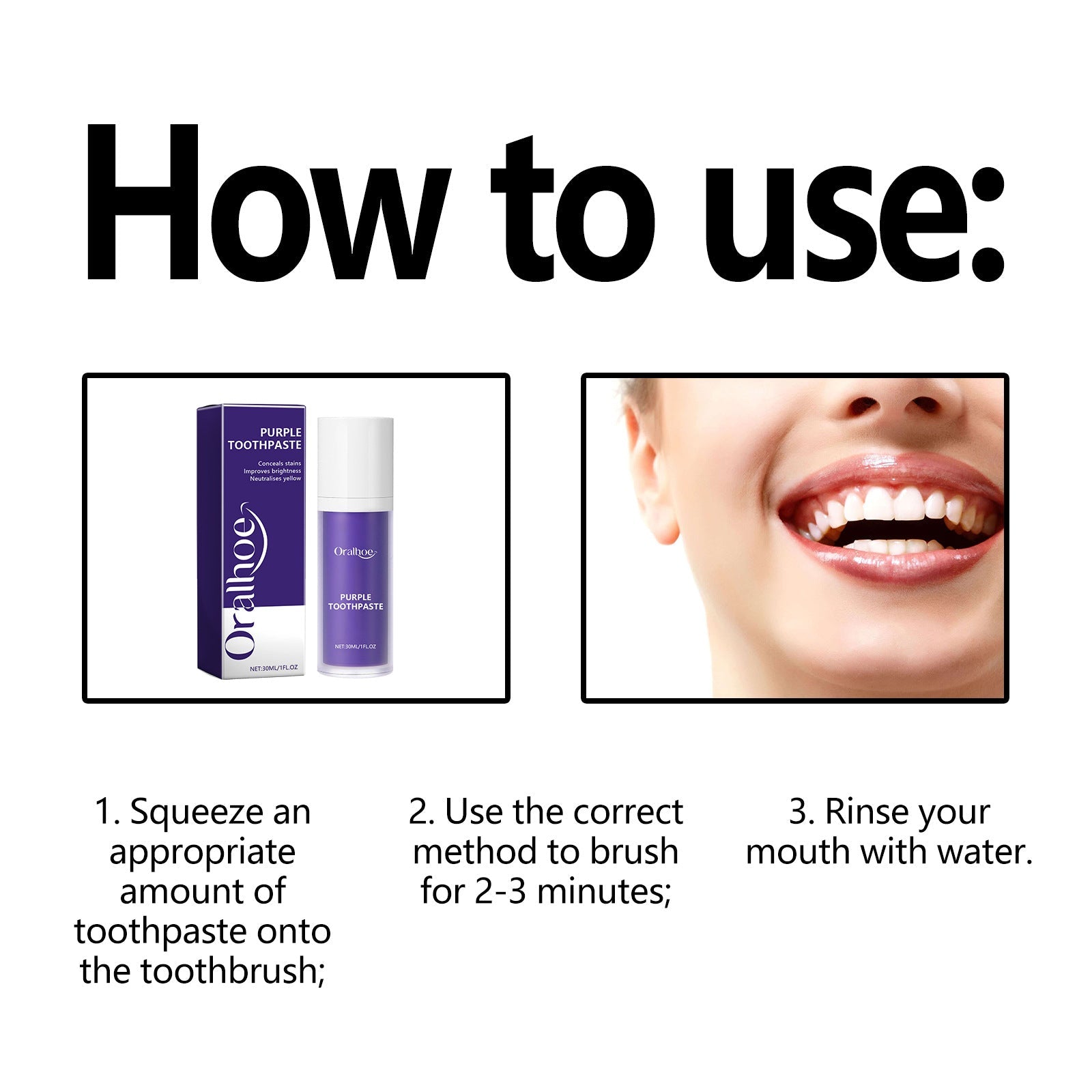 Purple Toothpaste, Deep Cleaning Tartar Stains Odor Fresh Breath Toothpaste
