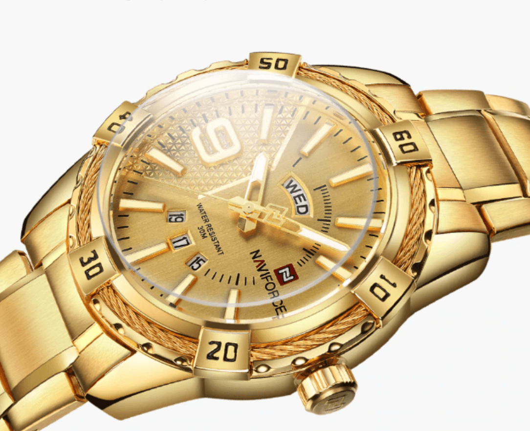 Men's  Luxury Stainless steal Waterproof Watch With Day And Date Display Unique Design Perfect Gift In Modern Metal Men  Wrist Watch Design