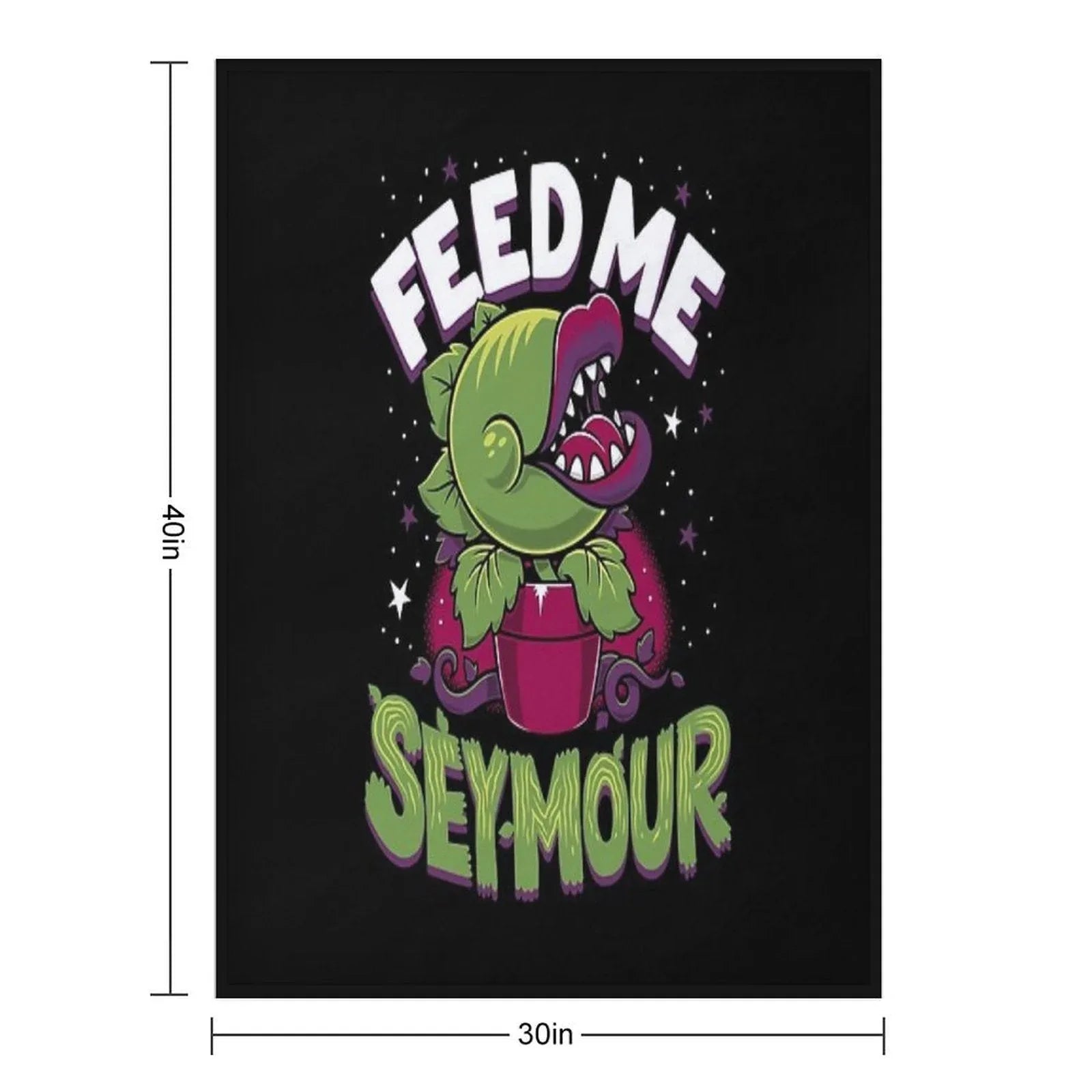 Spooky Horror Feed Me - Creepy Cute Audrey Plant - Horror Musical Throw Blanket