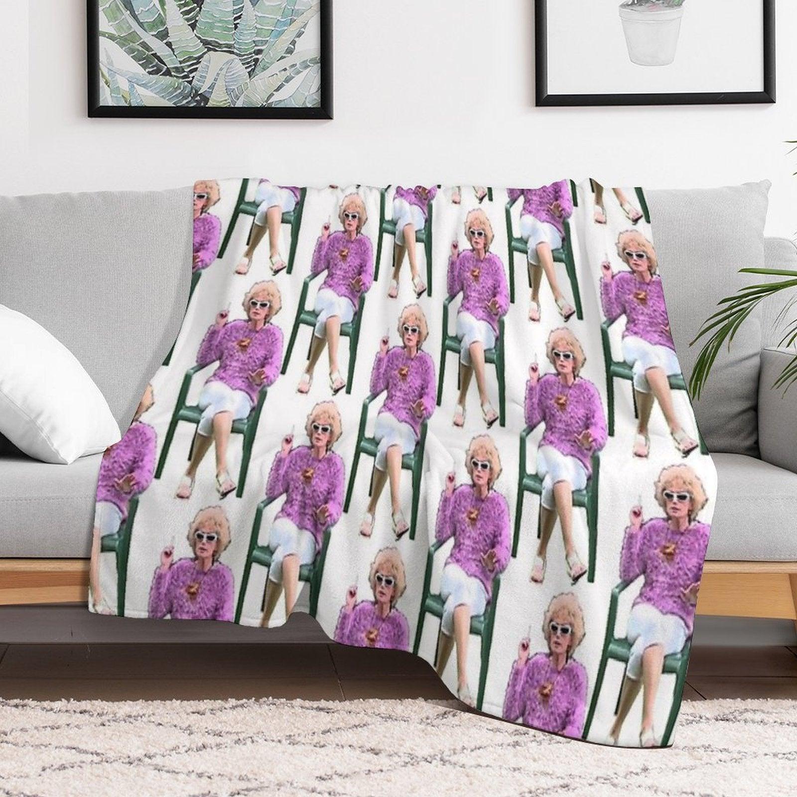 Kath And Kim Kath Having A Smoke Throw Blanket
