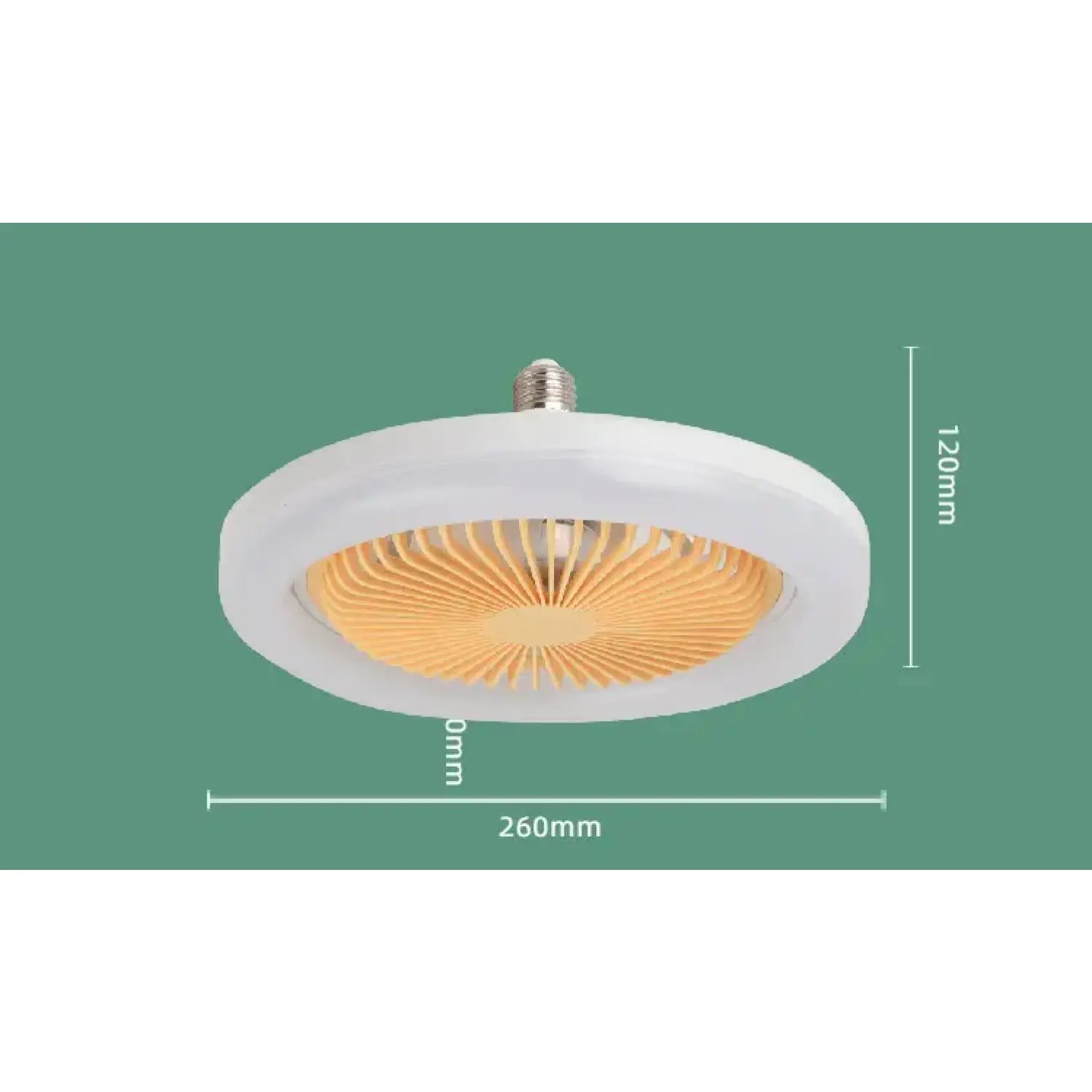 26CM Remote Control LED Light and Fan - Ceiling Fan with E27 Lamp