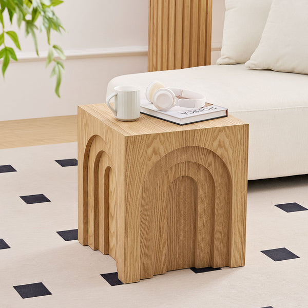 15.74'' Square Side Table Small Coffee Accent Bedside Table for Living Room Bedroom