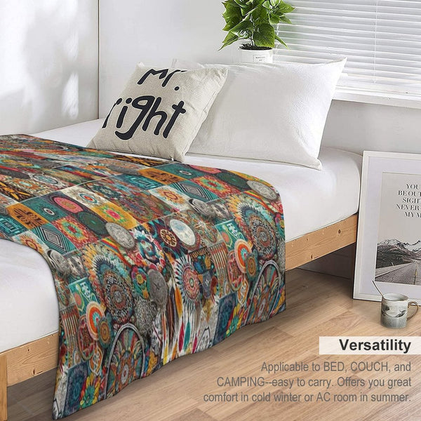 Fabric Pattern Multi-functional Throw Blanket