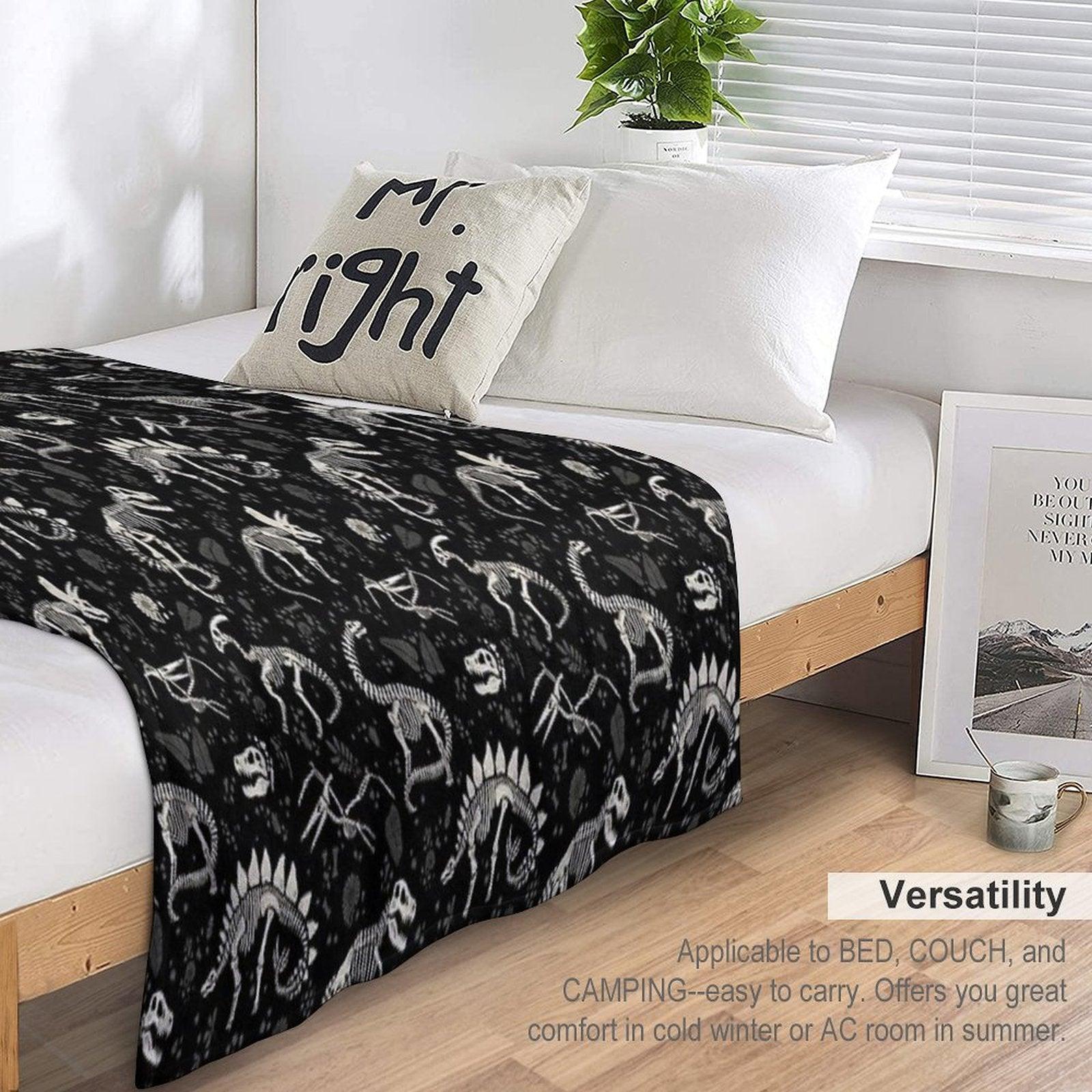 Excavated Dinosaur Fossils Throw Blanket