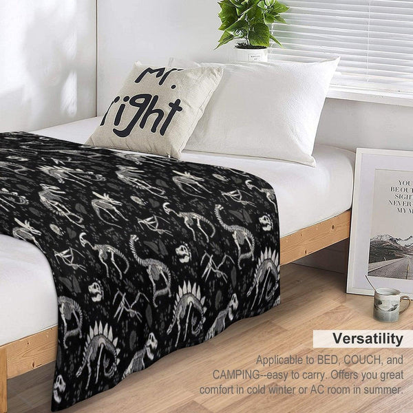 Excavated Dinosaur Fossils Throw Blanket