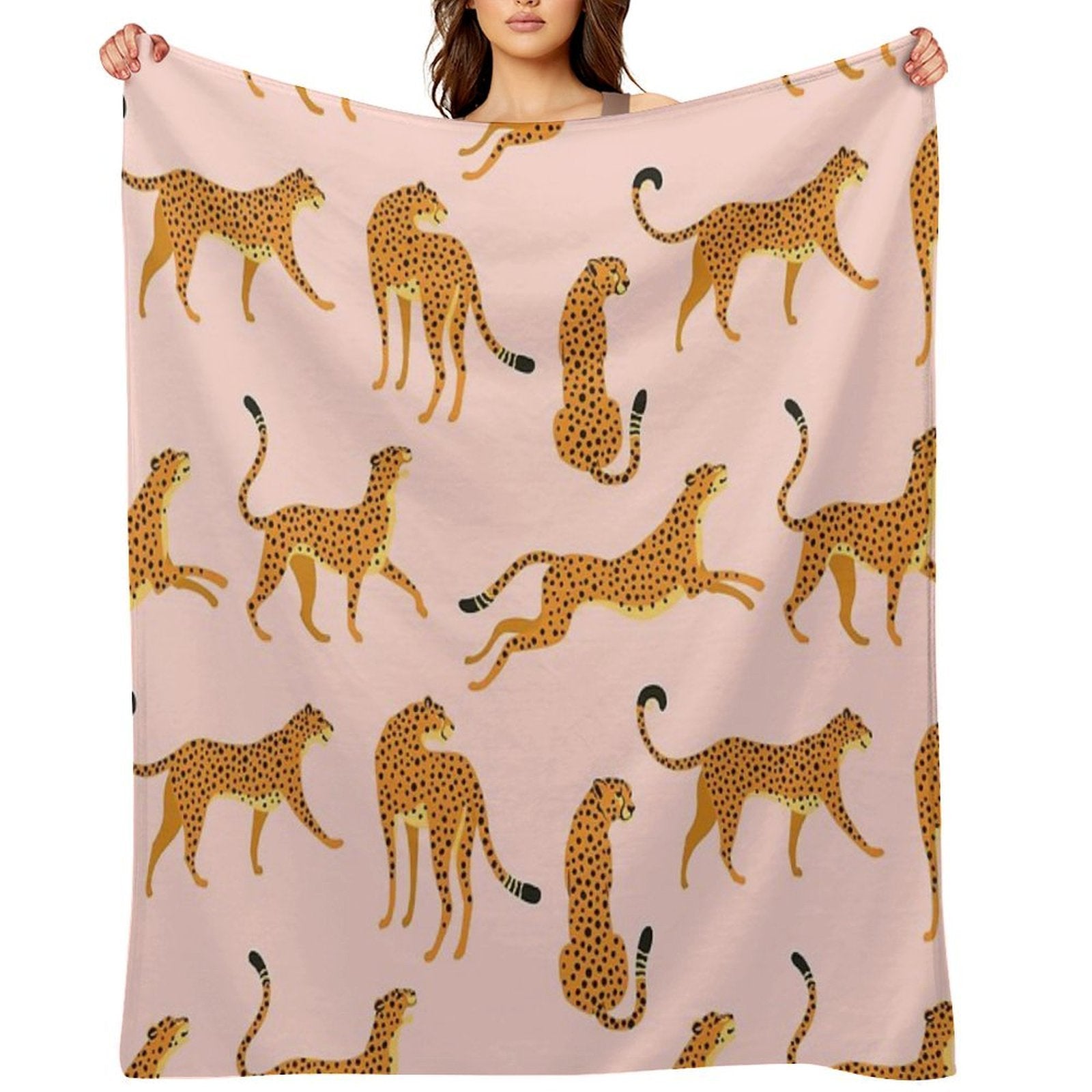 Pink Cheetah Pattern Wrinkle-free Throw Blanket