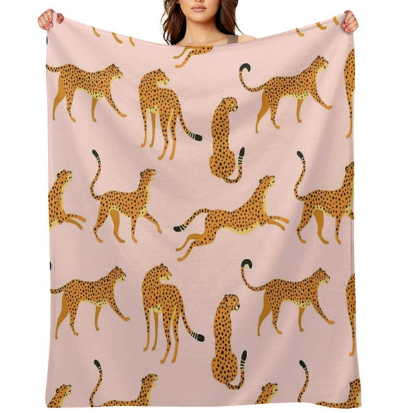 Pink Cheetah Pattern Wrinkle-free Throw Blanket