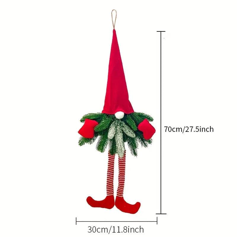27-Inch Artificial Evergreen Christmas Wreath with Festive Decor