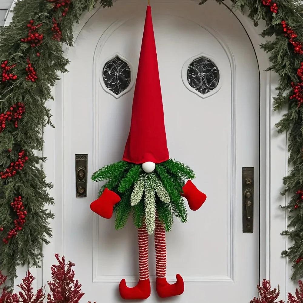 27-Inch Artificial Evergreen Christmas Wreath with Festive Decor
