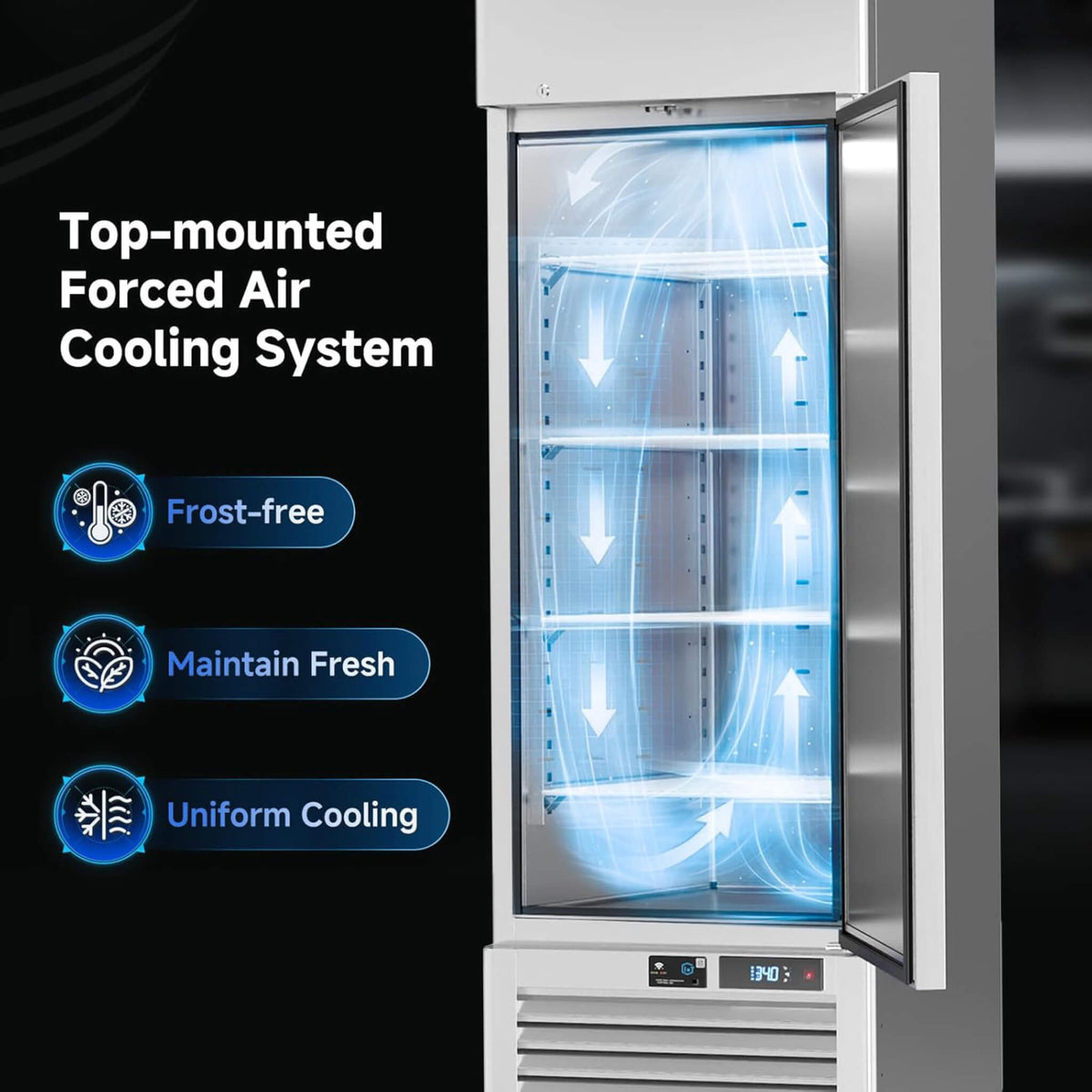 27-Inch Commercial 23 Cu.Ft Single-Door WiFi Refrigerator With Smart App Control (SAK90725)