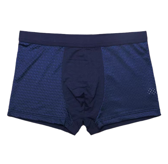 Modal Solid Ice Silk Antibacterial Underwear for Men's Mid Waist Breathable Four Square Corner Underwear
