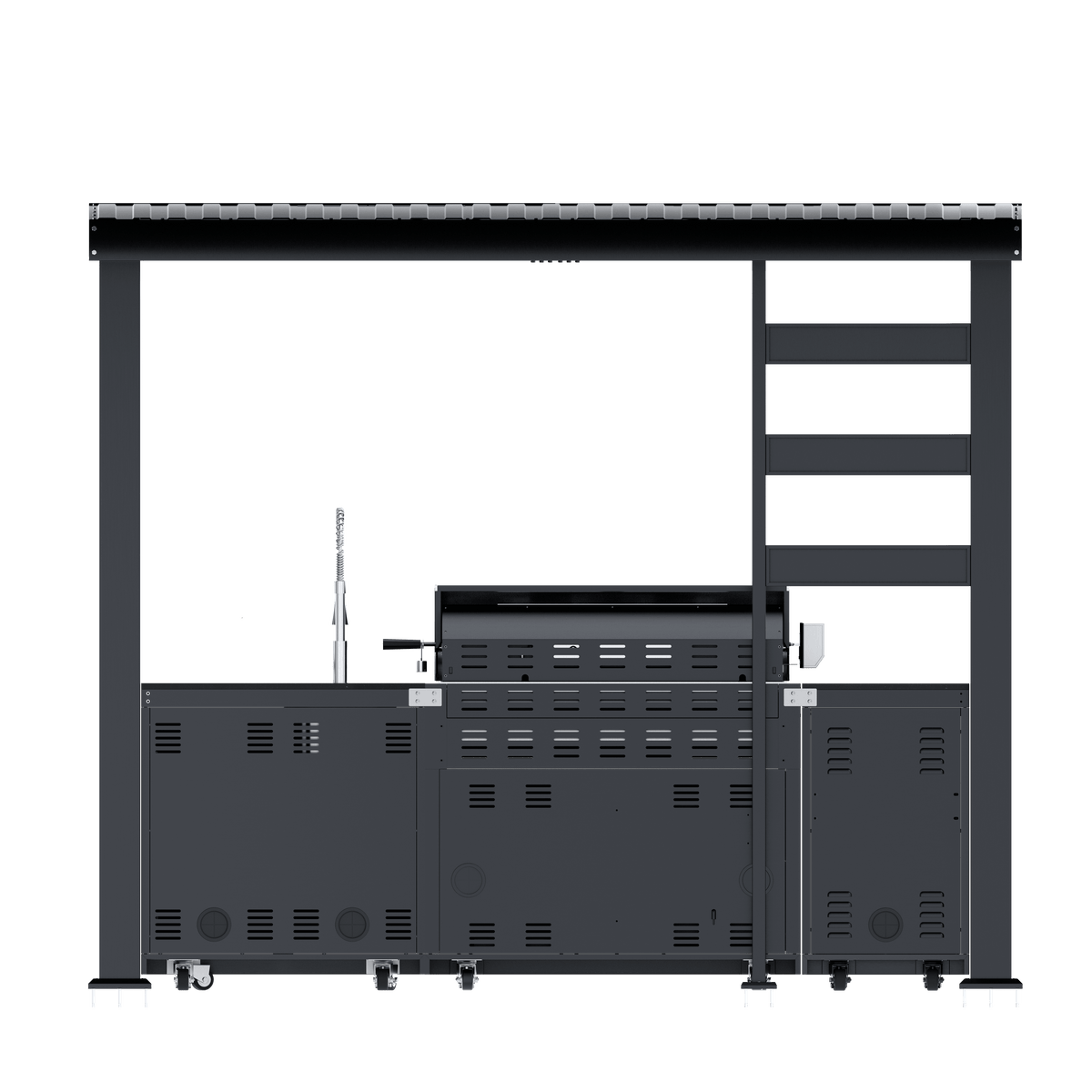 108-Inch 6-Burner Deluxe Stainless Steel Gas Outdoor Kitchen Grill