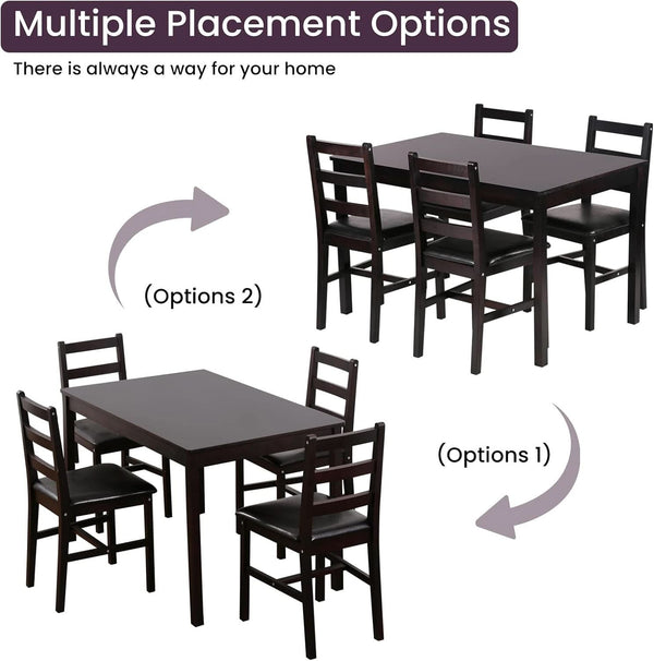 Brown Premium Five Piece Dining Table Set Apartment