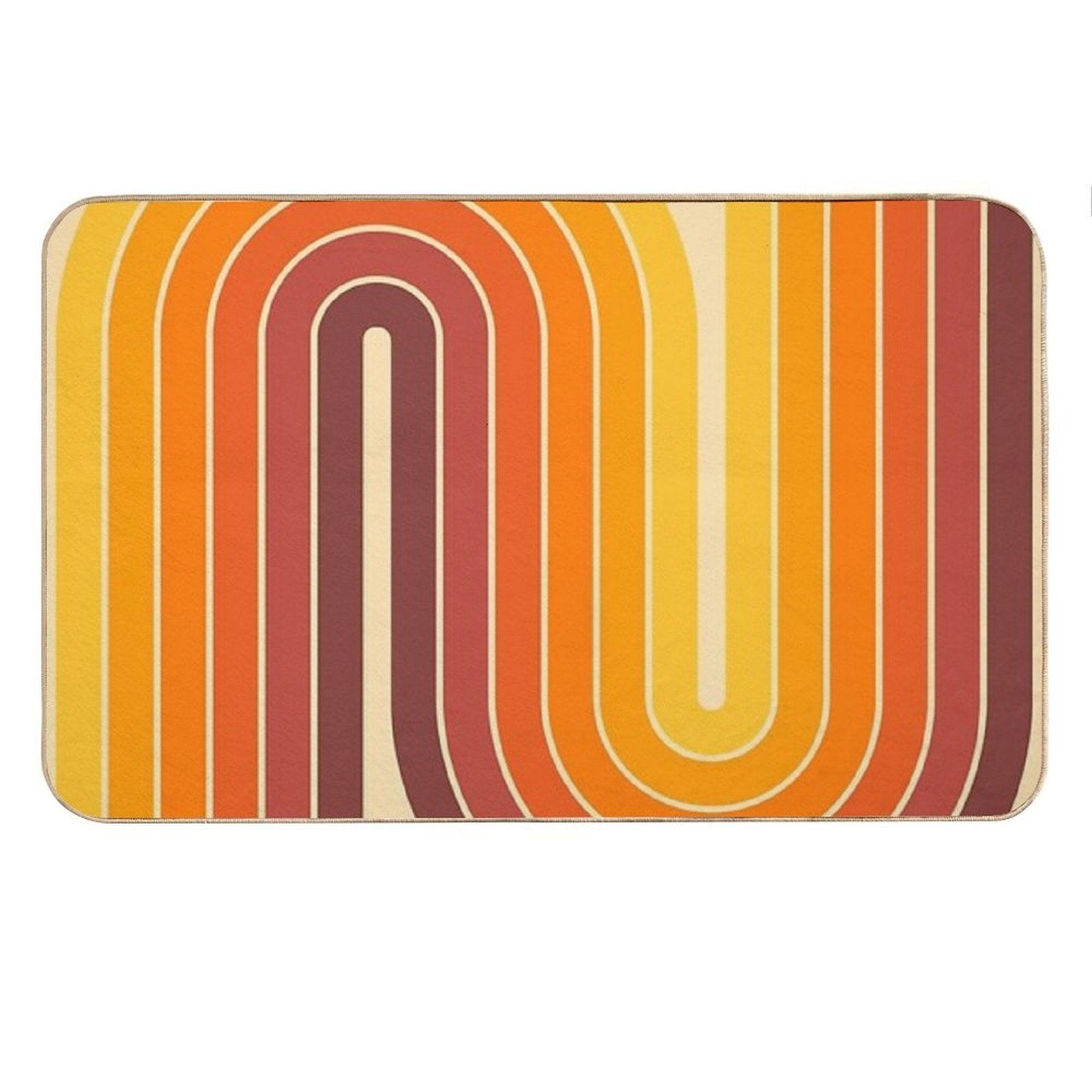 Retro Geometric Double Arch Design 522 Bath Mat