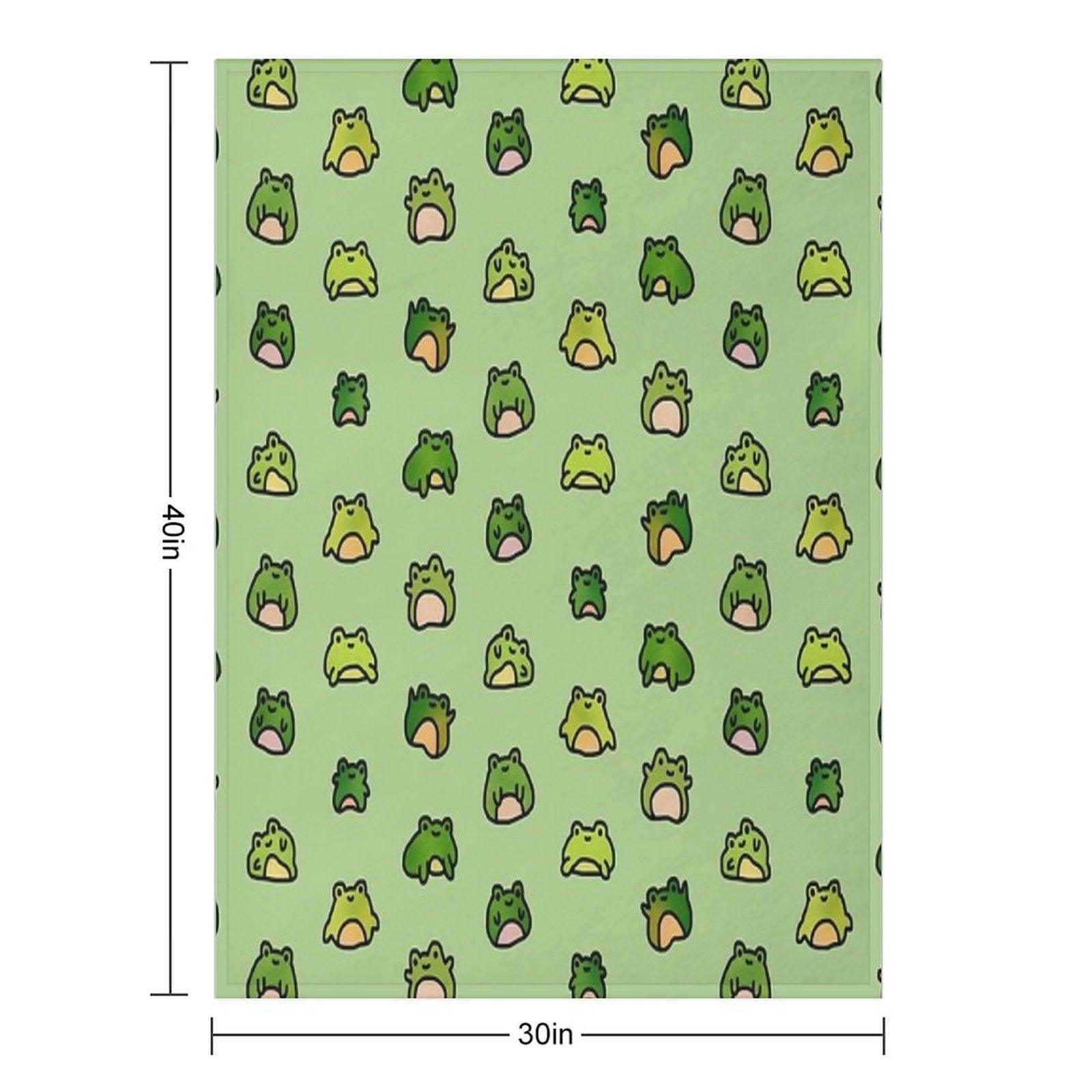 Frogs Doodle Throw Blanket