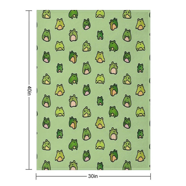 Frogs Doodle Throw Blanket