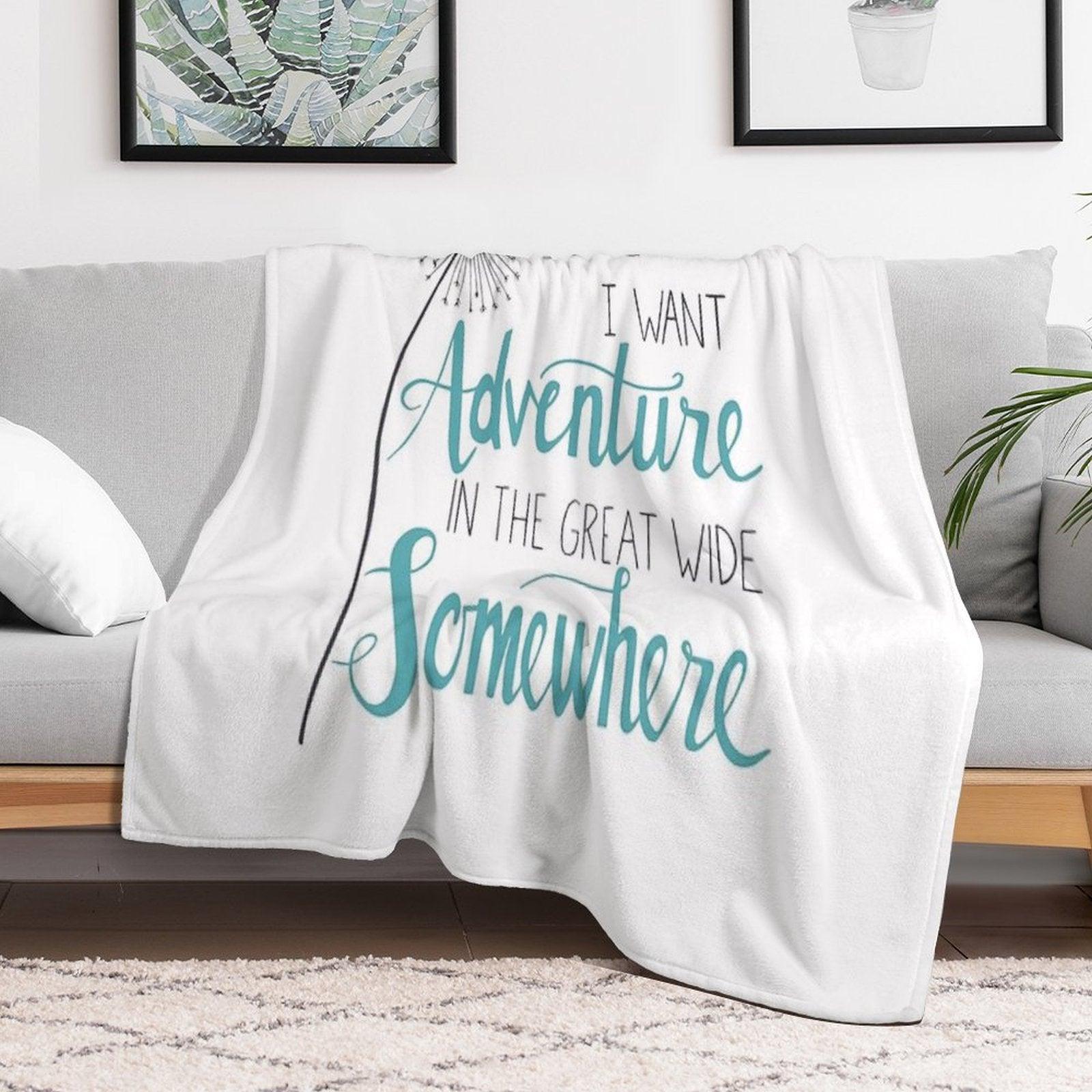 I Want Adventure Throw Blanket
