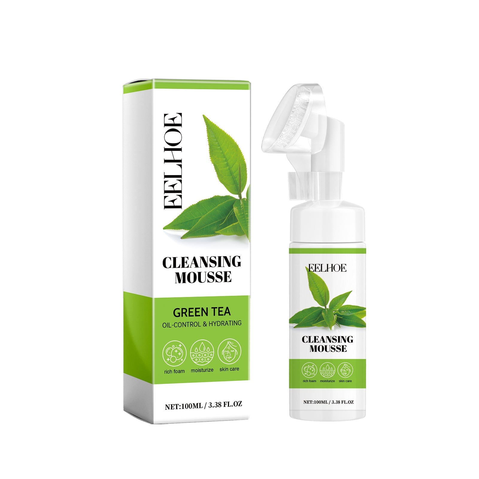 Green Tea Cleansing Mousse, A Deep Cleansing Facial Cleanser With Refreshing Oil Control And Wrinkles Reduction