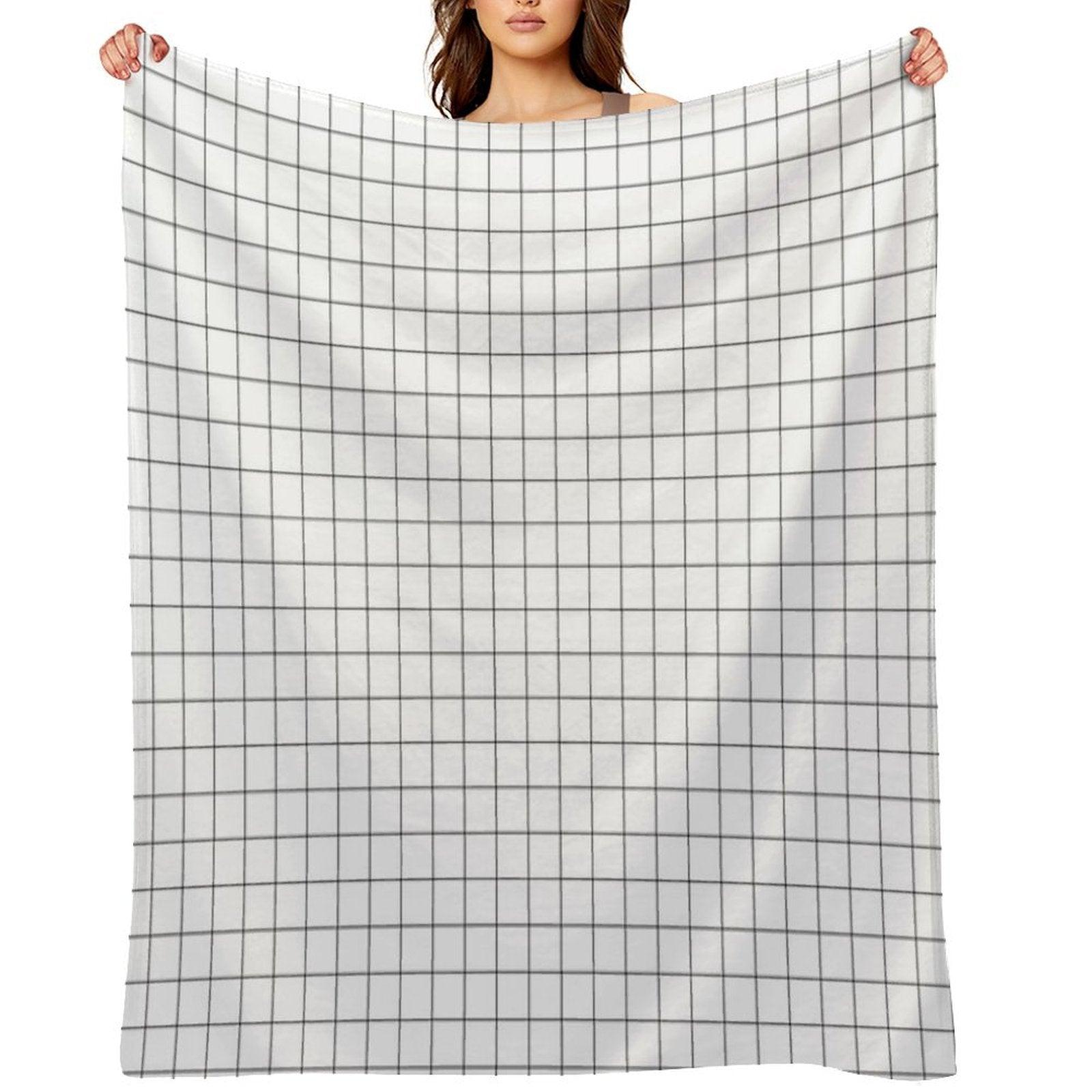 Black Grid Throw Blanket