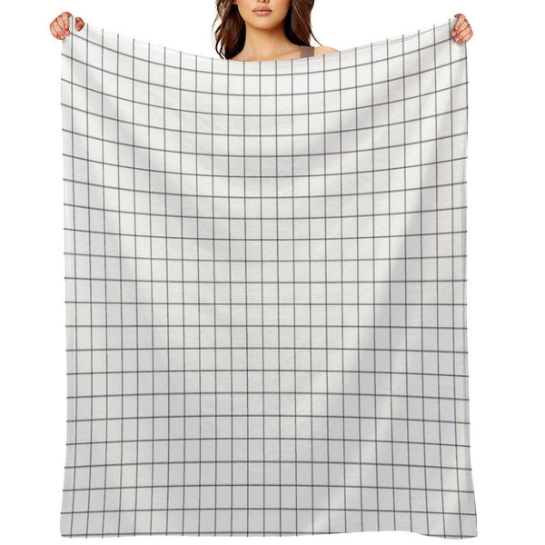 Black Grid Throw Blanket