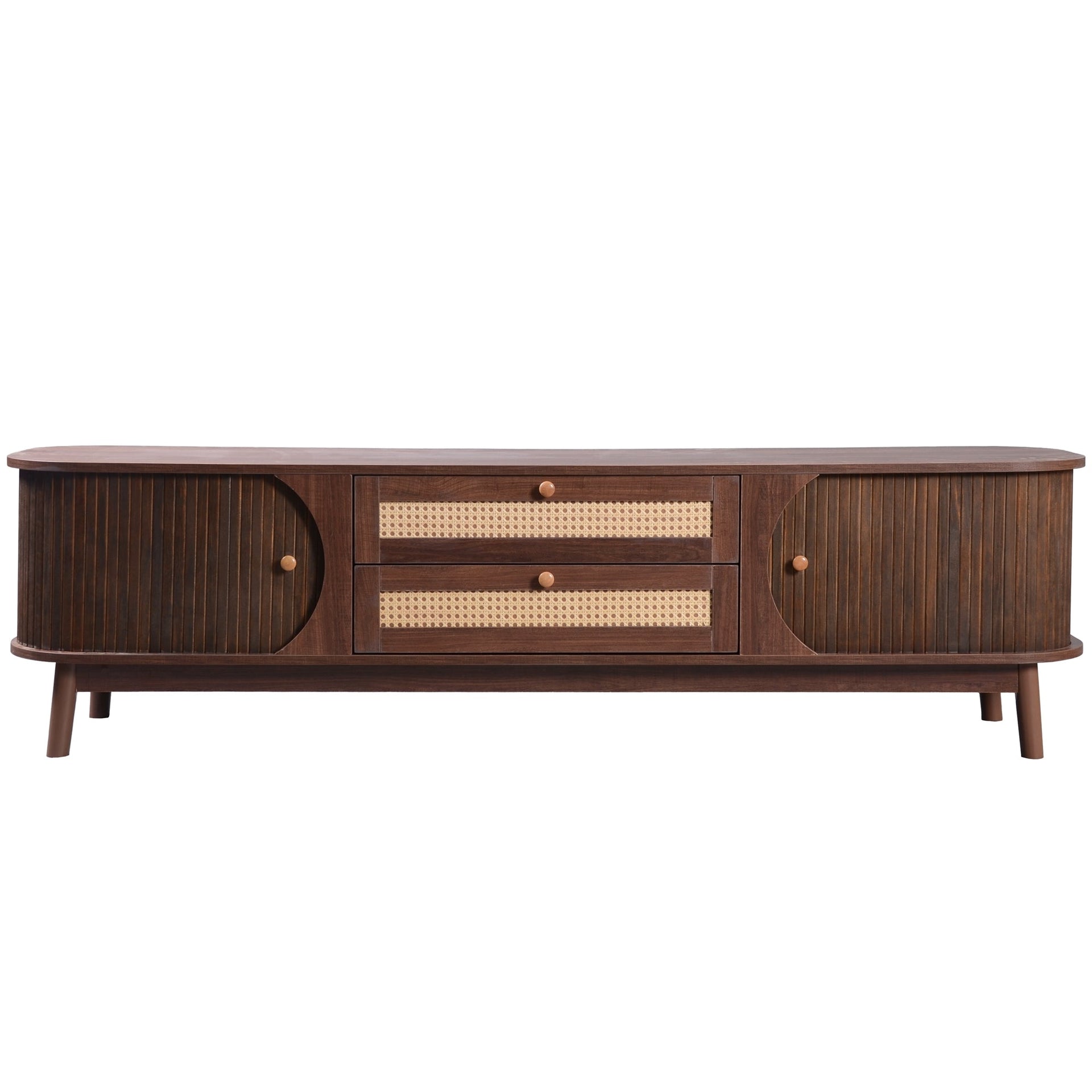 Modern Farmhouse Rattan TV Stand BLAKHOM