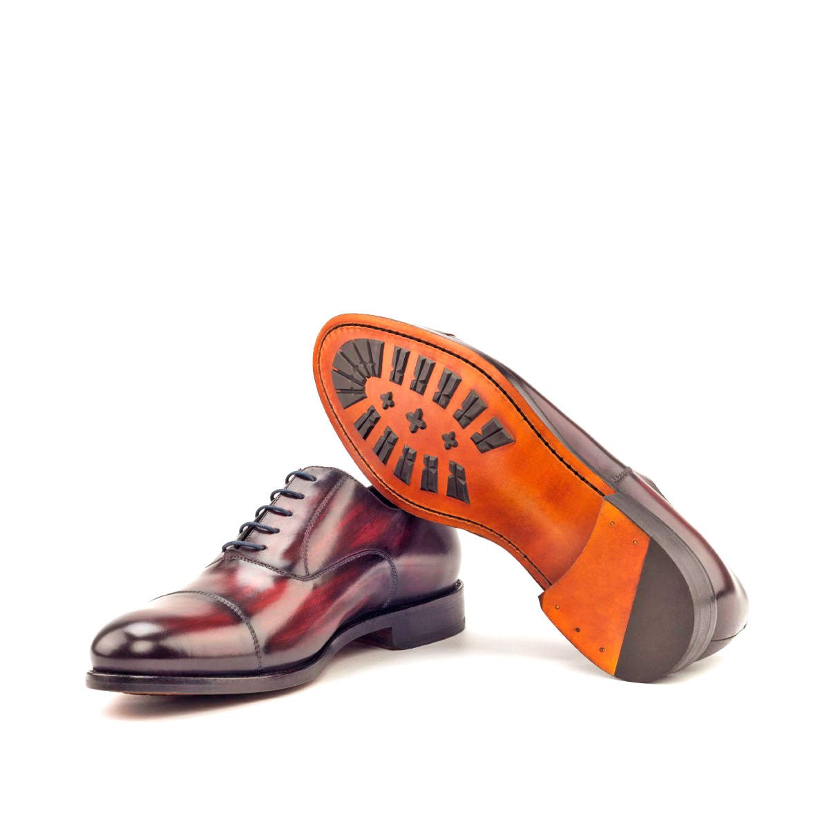 Luvar - Unique Patina Red leather oxford dress shoes for men