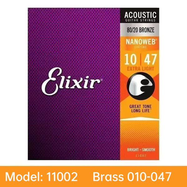 Acoustic Guitar Strings: 80/20 Bronze with NANOWEB Coating, Long - lasting Bright Tone, Comfortable Feel, Medium 13 - 56