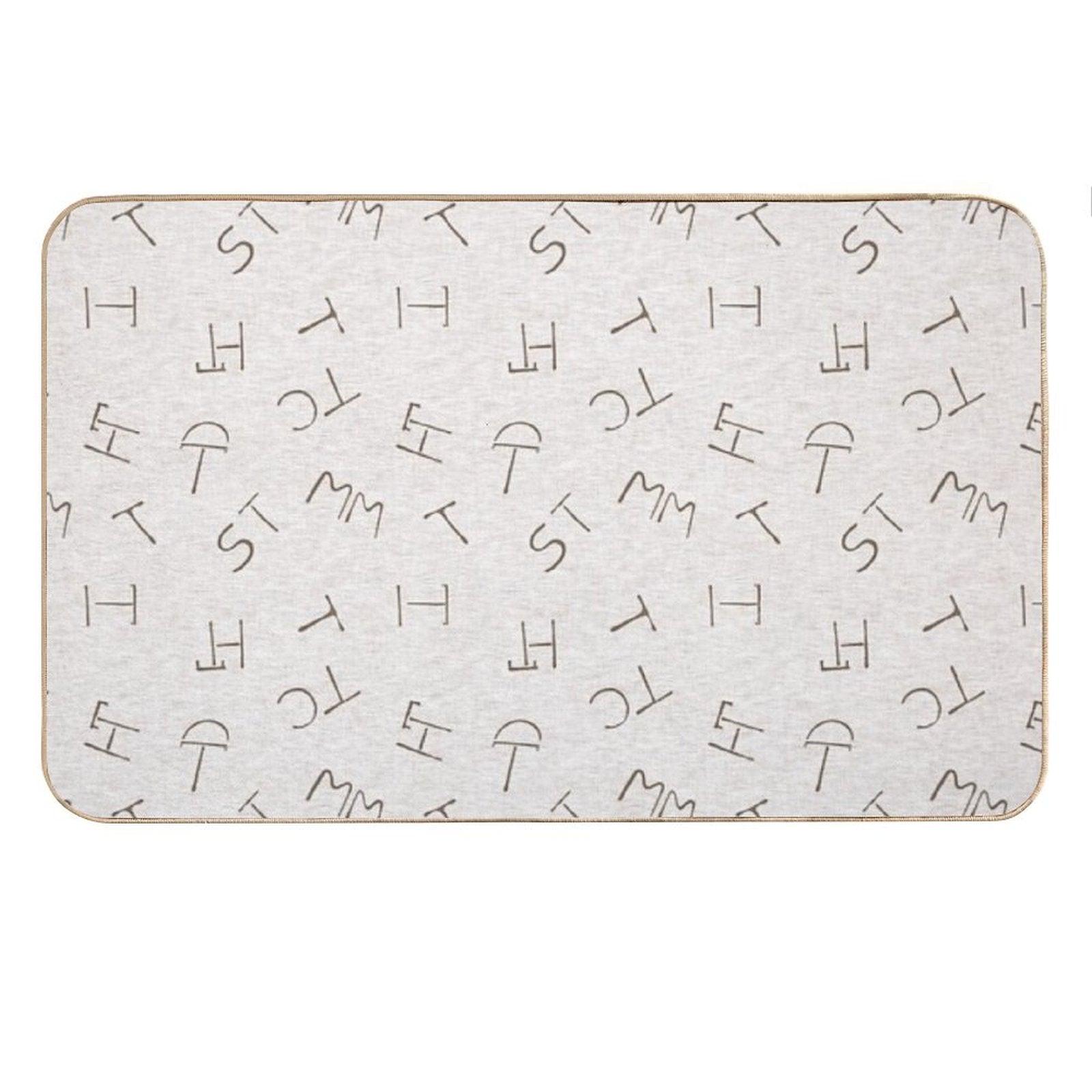 Cattle Brands - Beige Bath Mat