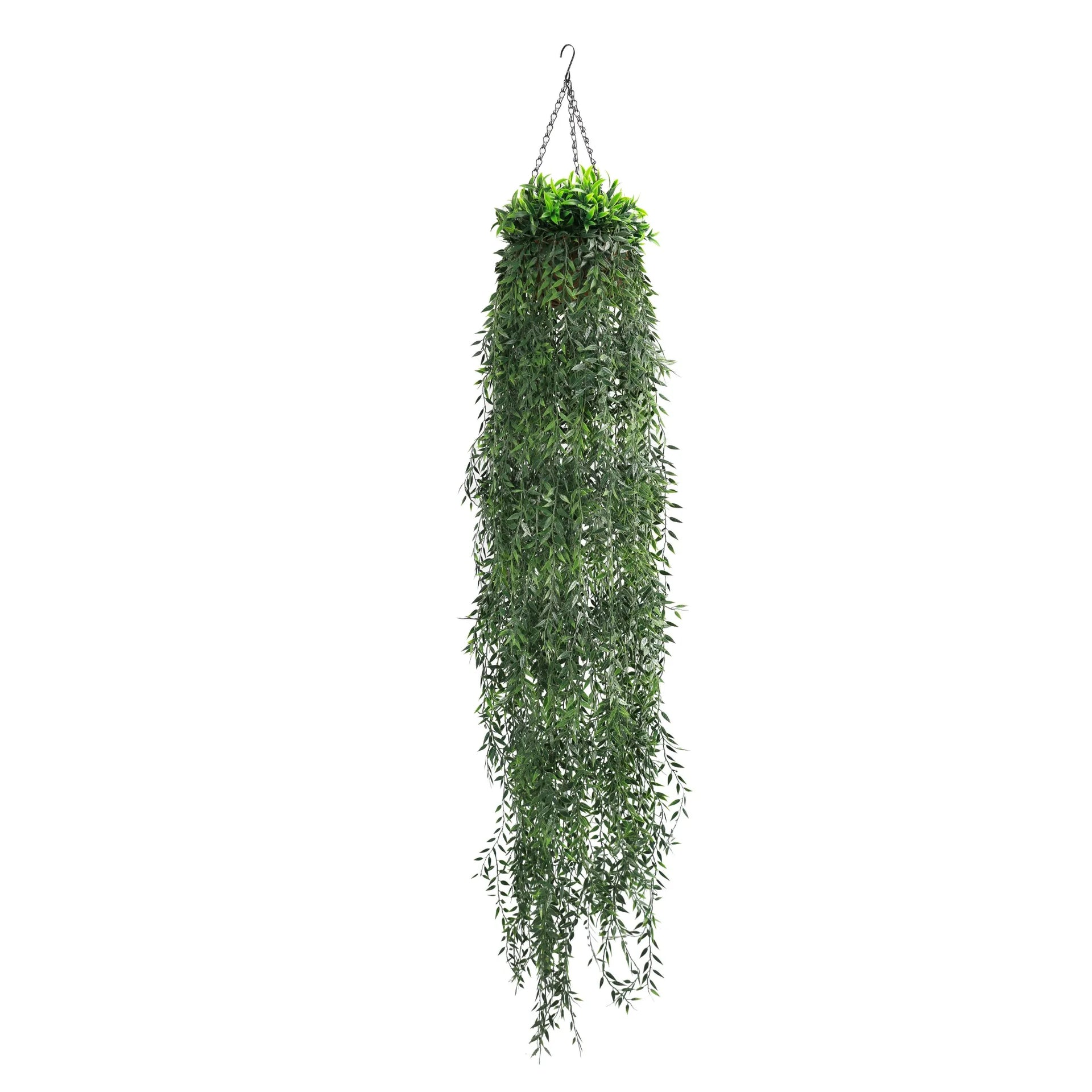Fern Artificial Hanging Basket 10.2×53.1in – UV Resistant