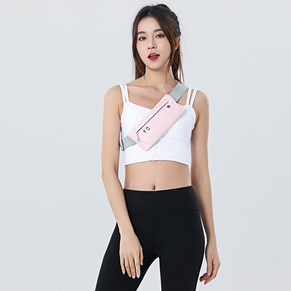 Sports chest waist bag dual-use men's and women's lightweight high-end super Pu crossbody bag outdoor internet famous running phone bag