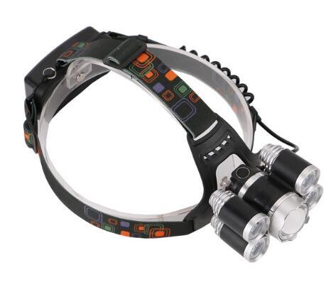 12000Lm XML T6 5 LED Headlight 4 Modes Torch 2x18650 battery+ Car charger