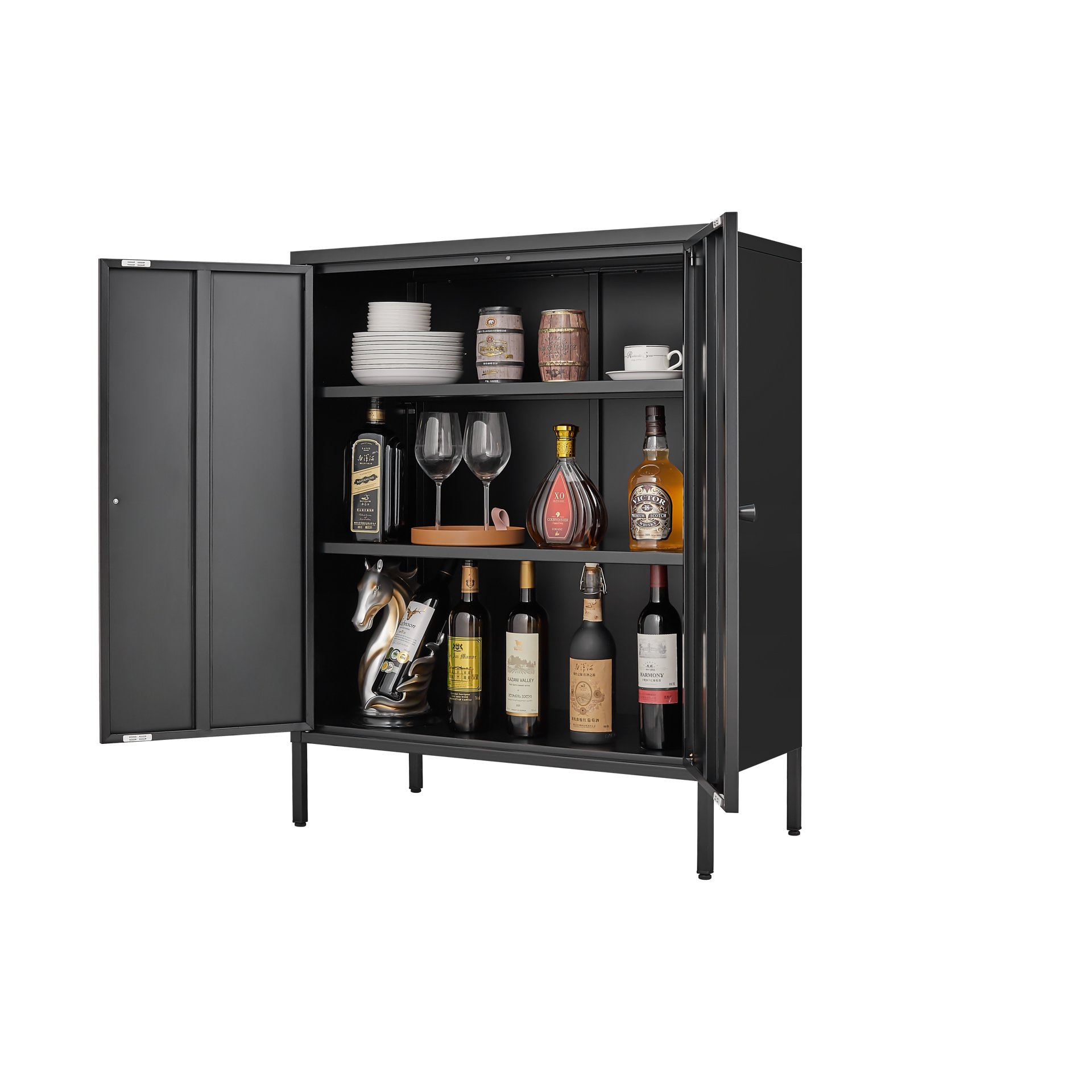 Kitchen Buffet Server Table Accent Sideboard Cupboard Server Buffet Console Table with Doors Cabinet