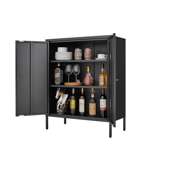 Kitchen Buffet Server Table Accent Sideboard Cupboard Server Buffet Console Table with Doors Cabinet