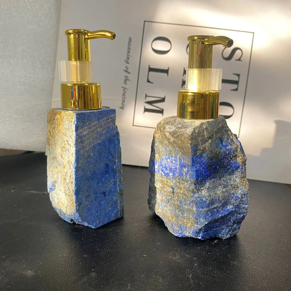 1 PCS Natural Pink Crystal Stone Press Bottle Dispenser 30ml Liquid Dispenser Shower Gel Wash Light Luxury Bathroom Accessory - Gifts for You 'n Me