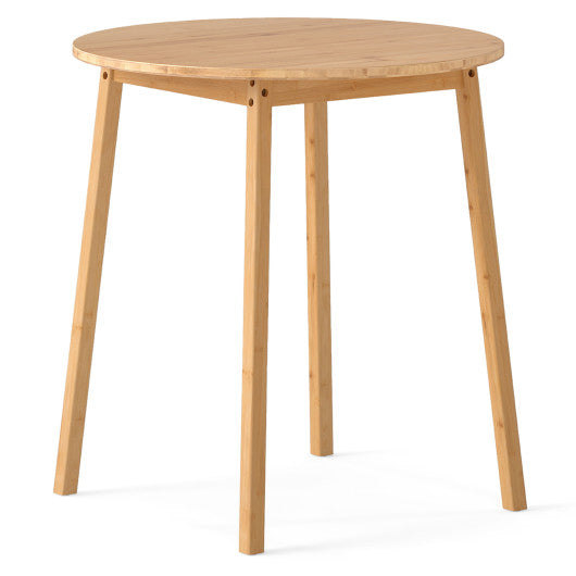 27.5 Inch Round Bamboo Dining Table for 2-4 Person-Natural
