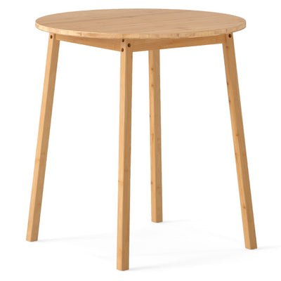 27.5 Inch Round Bamboo Dining Table for 2-4 Person-Natural