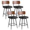 27 Inch Padded Counter Barstools Set of 4 with Metal Legs-Black