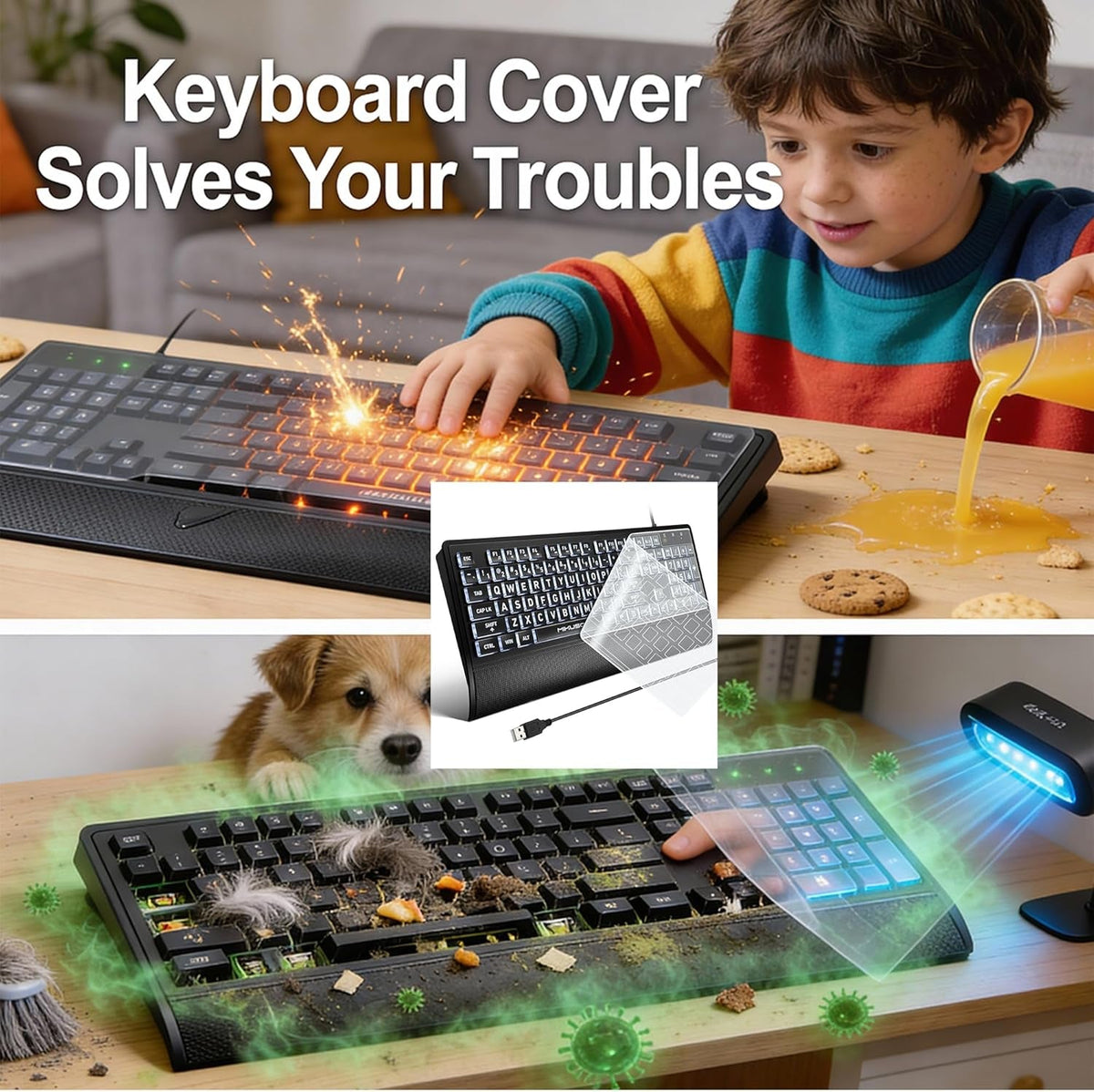 Large Print Backlit Keyboard for Seniors & Visually Impaired
