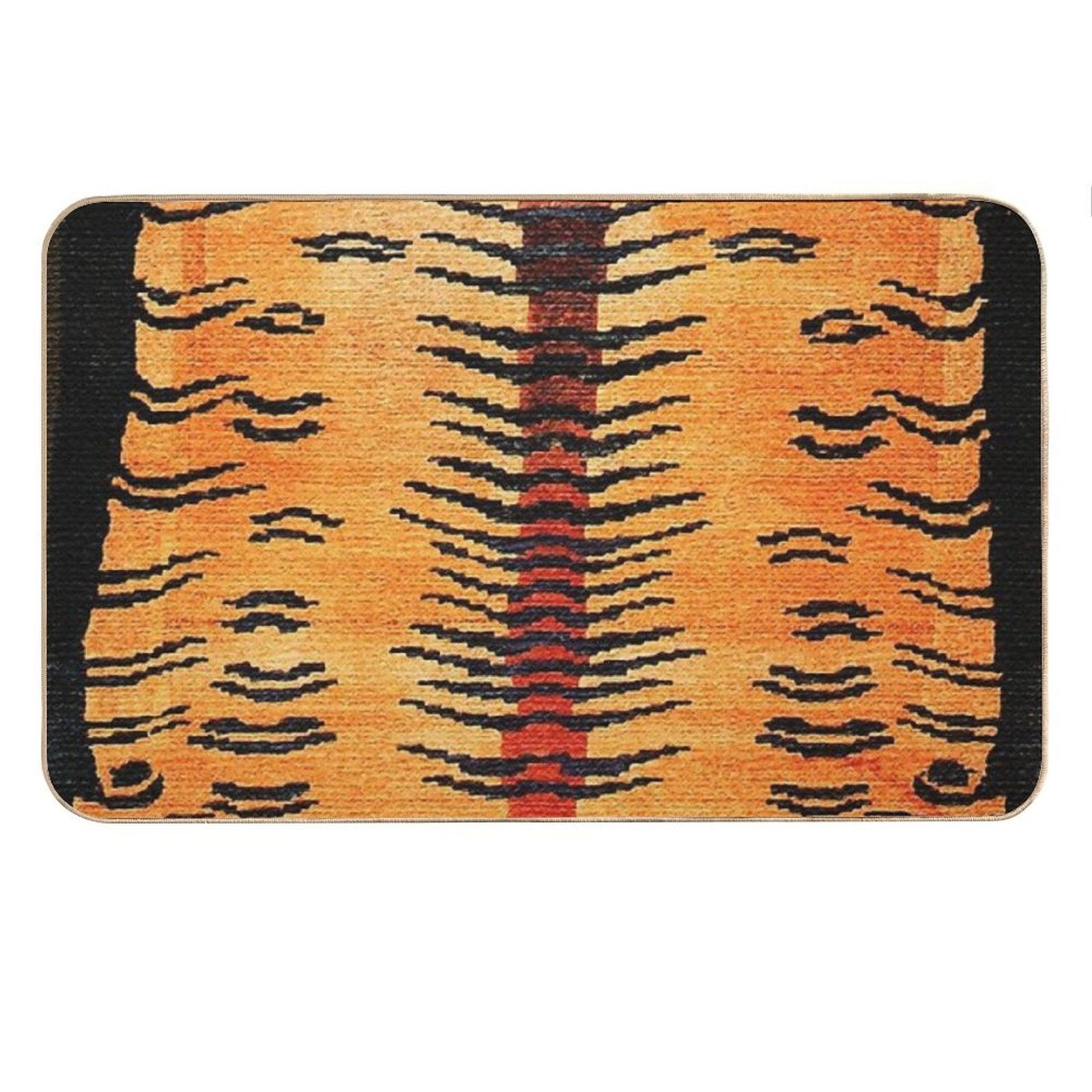 Tibetan Antique Tiger Rug Print Bath Mat