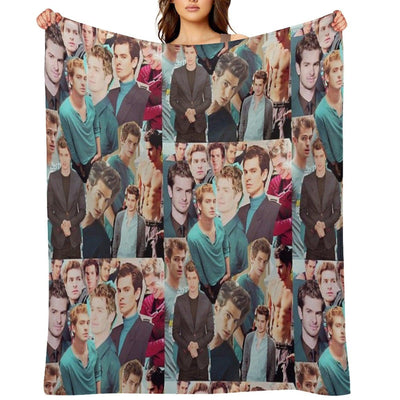 Andrew Garfield Collage Throw Blanket