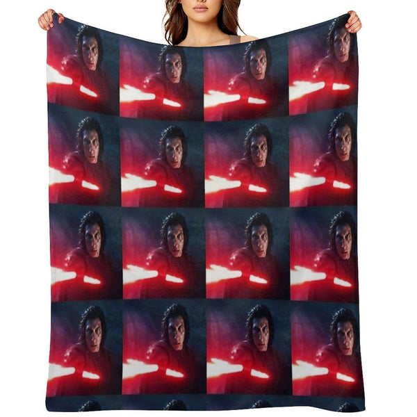 Adam Driver with Saber Edit Throw Blanket