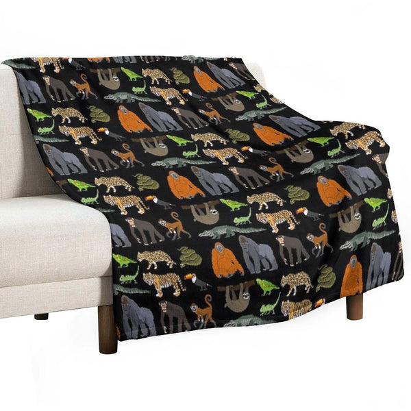 Rainforest Animals - The Kids' Picture Show Velvety-soft Throw Blanket
