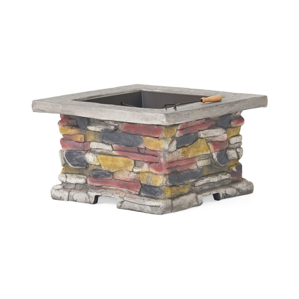 28-Inch Premium Outdoor Wood Burning Magnesium Oxide Fire Pit With Lid (SAK75214)
