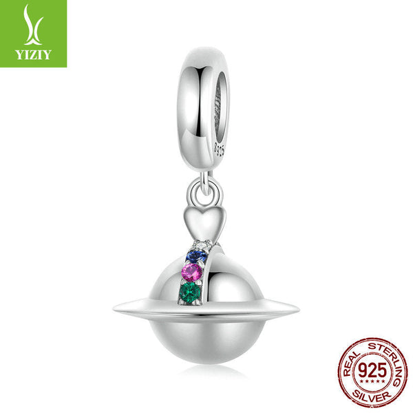 Silver Charm Original Romantic Planet DIY Pendant Accessories Personalized Niche Universe s925 Pure Silver Bracelet Beads
